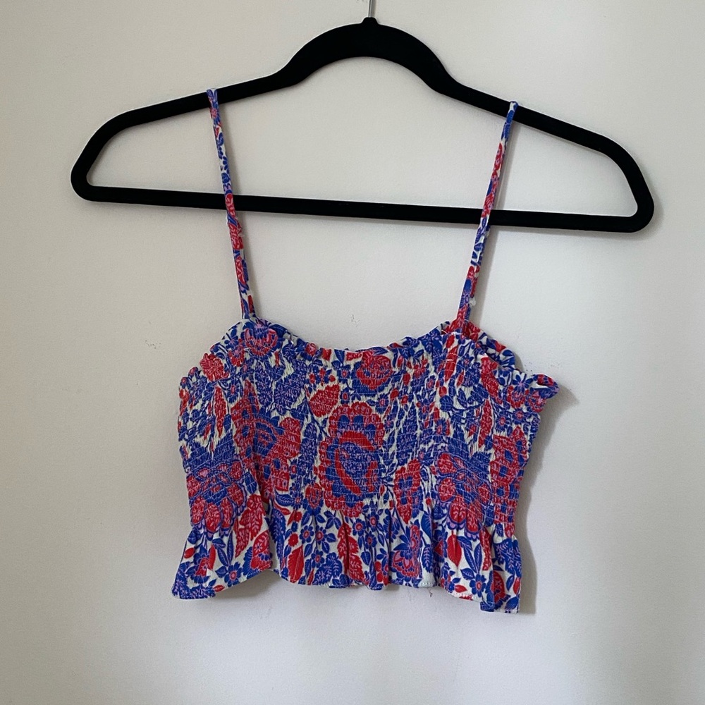 Olivaceous Floral Tank Top